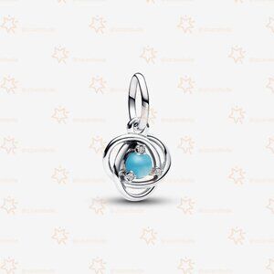 Pandora Turquoise Blue Eternity Circle Dangle Charm
